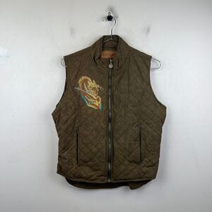 Vintage 90s Outback Quilted Vest with Embroidered Horse Graphic Size S